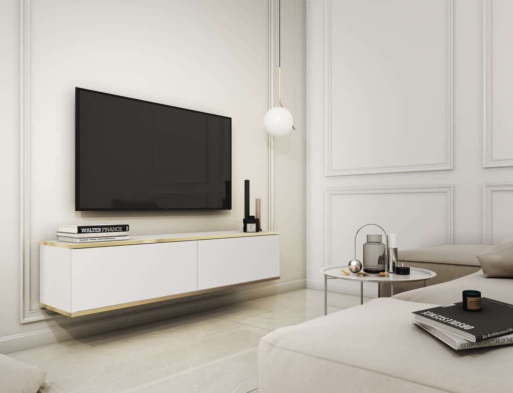 View Oro Floating TV Cabinet 135cm White 135cm information