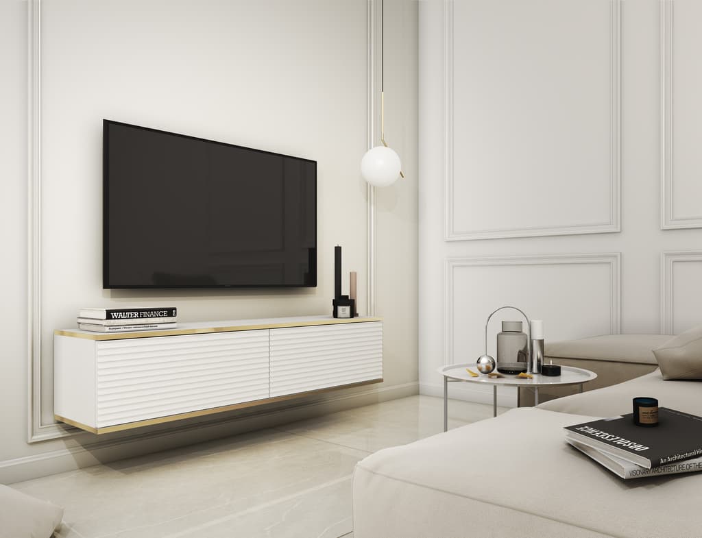View Moro Floating TV Cabinet 135cm White 135cm information