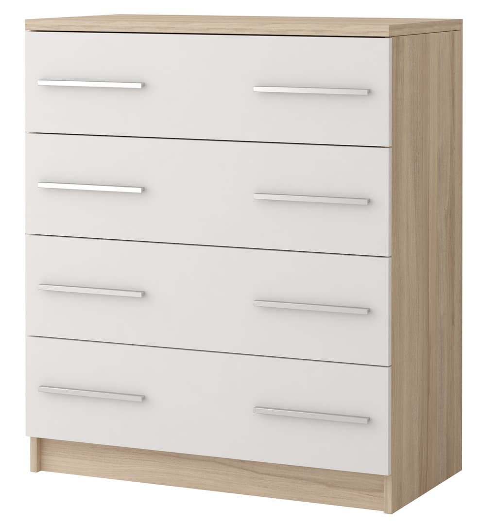 View Omega OM02 Chest of Drawers 80cm White Matt Oak Sonoma 80cm information