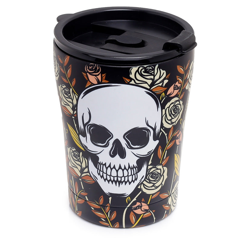 View Reusable Stainless Steel Insulated Food Drinks Cup 300ml Skulls Roses information