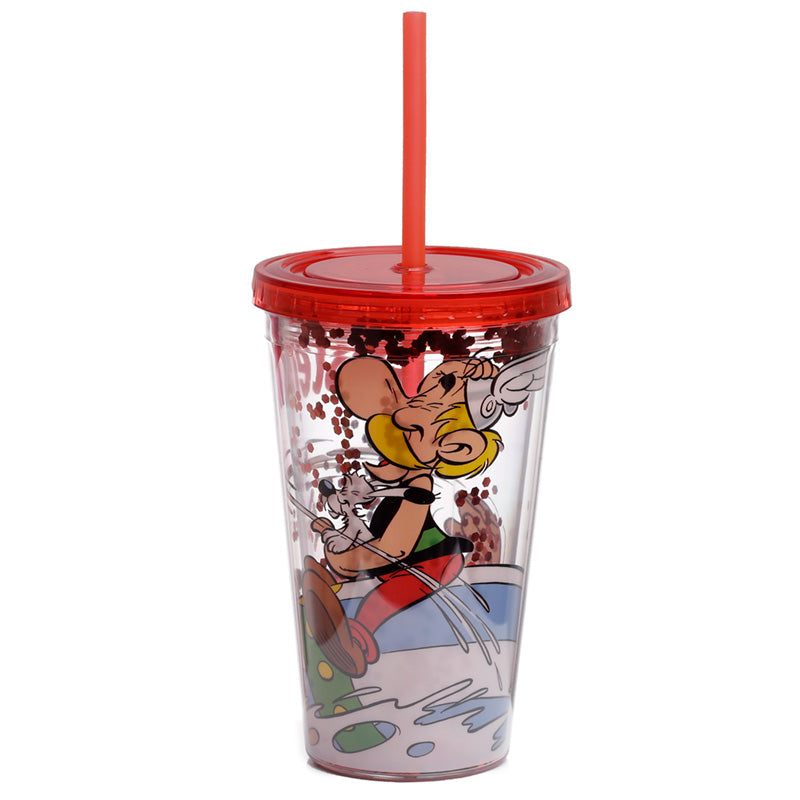 View Asterix Double Walled Cup with Lid and Straw information
