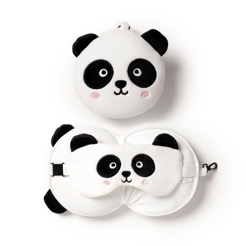 View Panda Relaxeazzz Plush Round Travel Pillow Eye Mask Set information