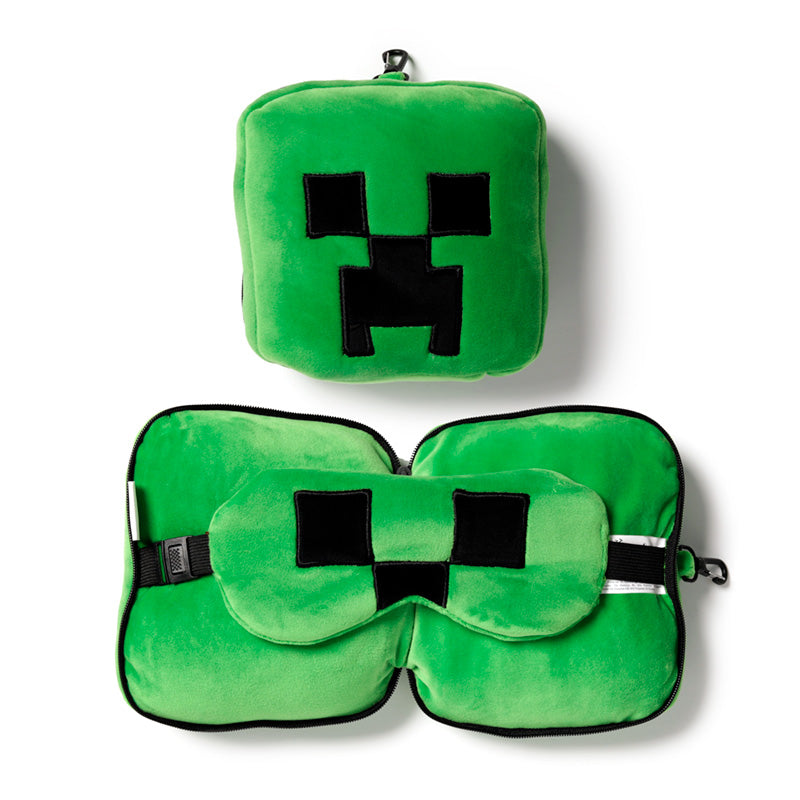 View Relaxeazzz Minecraft Creeper Shaped Plush Travel Pillow Eye Mask information
