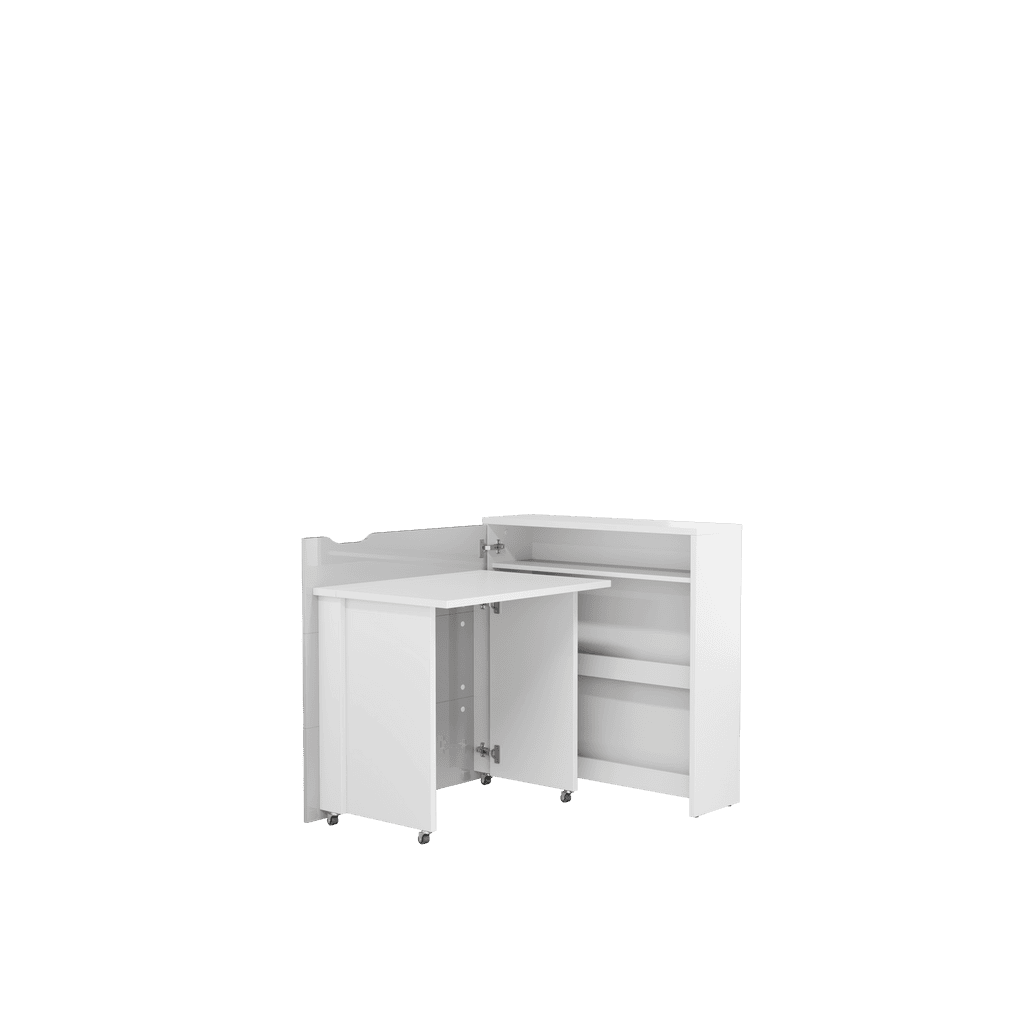 View Work Concept Slim Convertible Hidden Desk 90cm White Gloss Left 90cm information