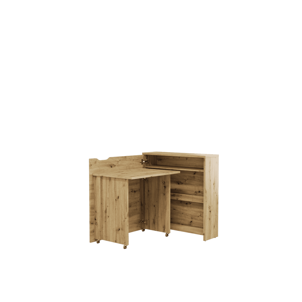 View Work Concept Slim Convertible Hidden Desk 90cm Oak Artisan Left 90cm information