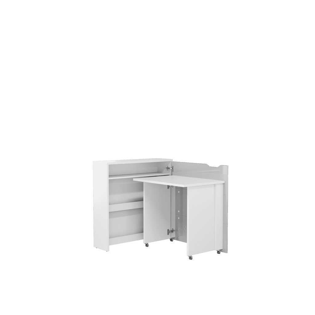 View Work Concept Slim Convertible Hidden Desk 90cm White Gloss Right 90cm information