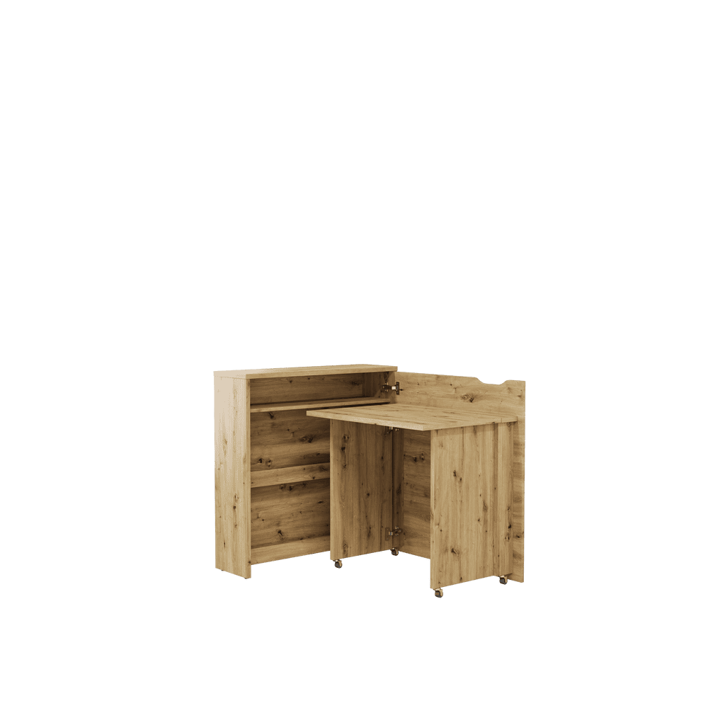 View Work Concept Slim Convertible Hidden Desk 90cm Oak Artisan Right 90cm information