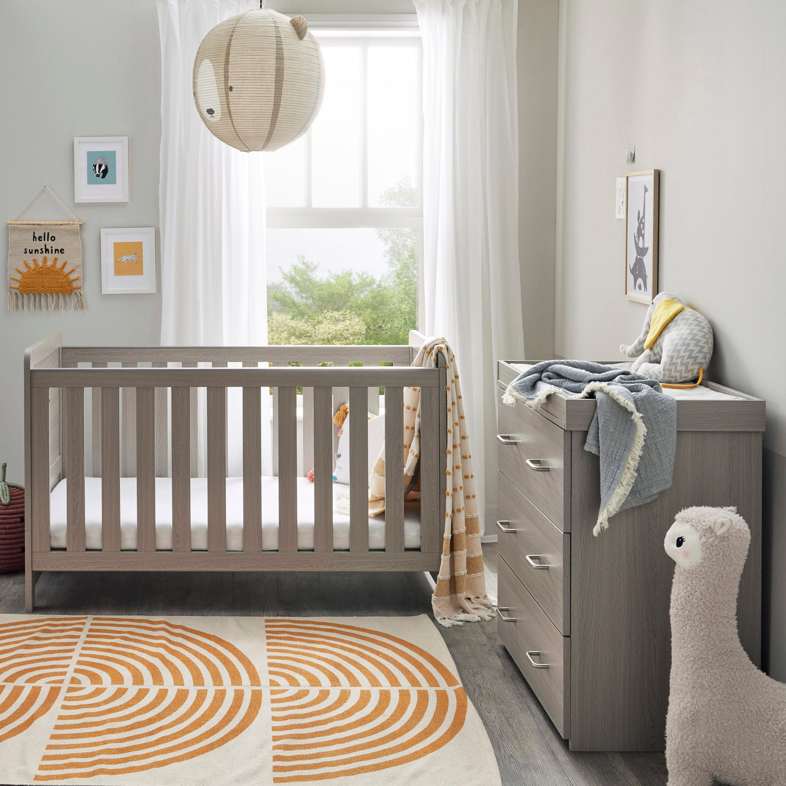 View Babymore Caro 2 Piece Nursery Room Set Grey Wash information