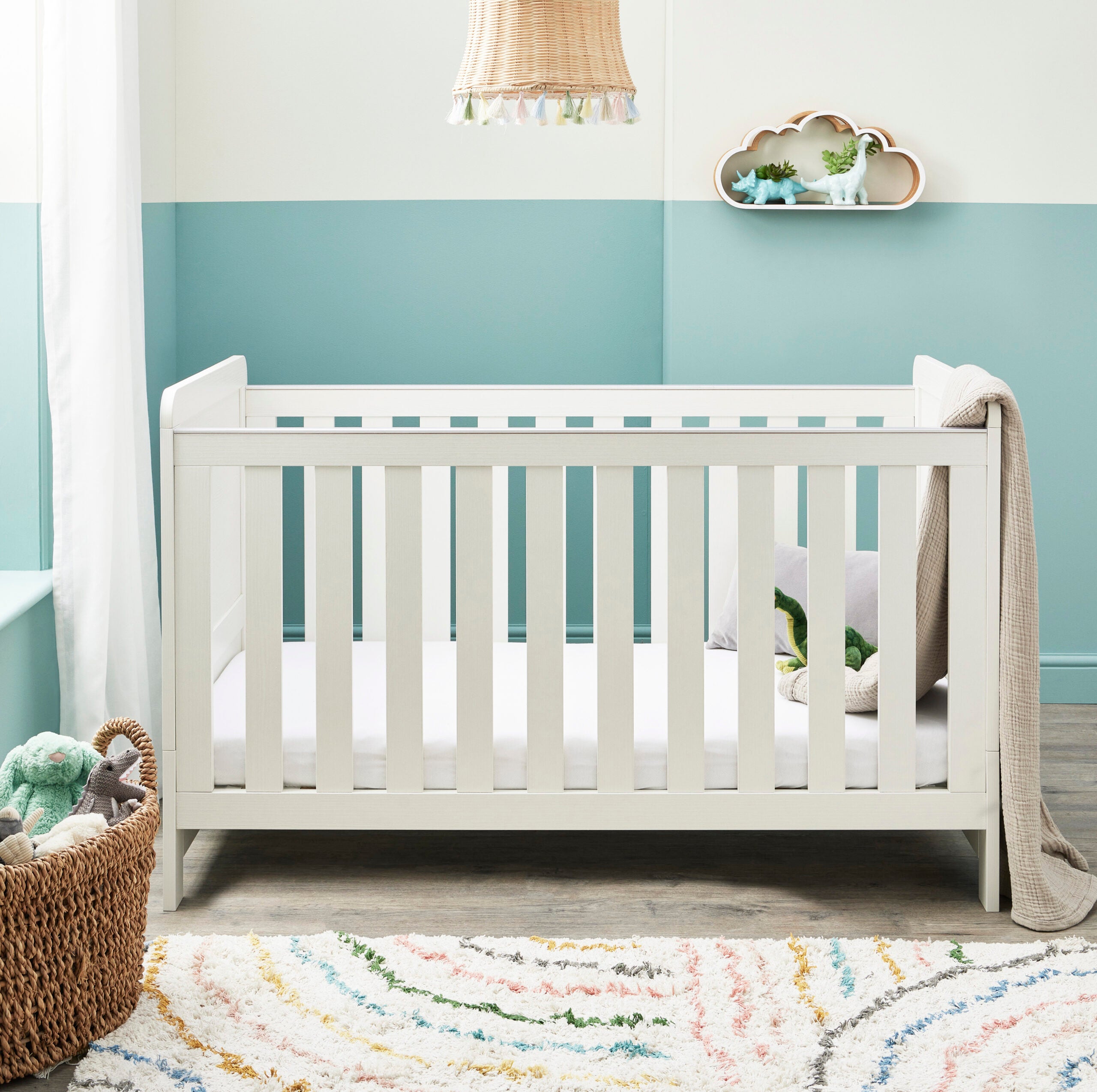 View Babymore Caro Cot Bed White Wash information