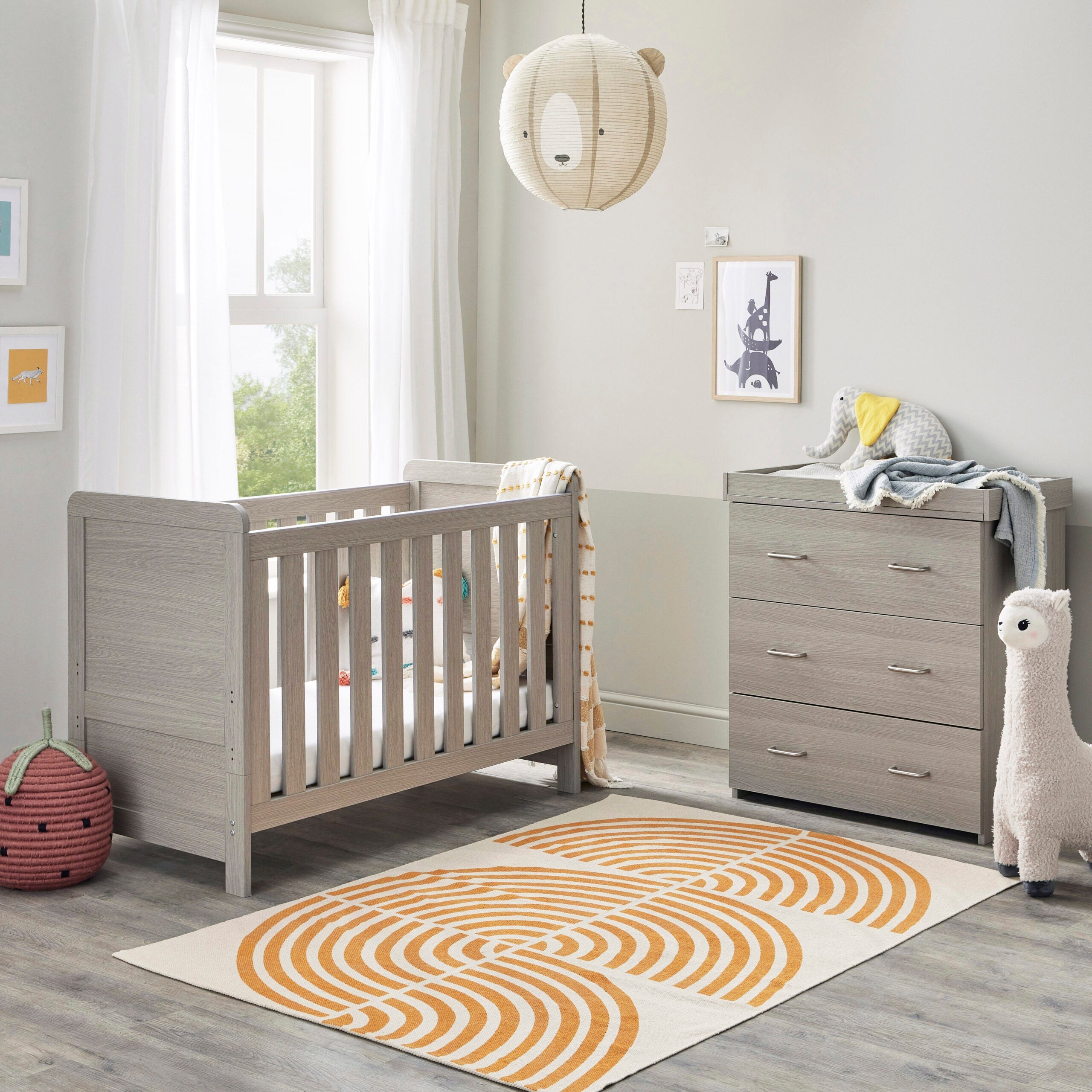 View Babymore Caro Mini 2 Piece Nursery Room Set Grey Wash information