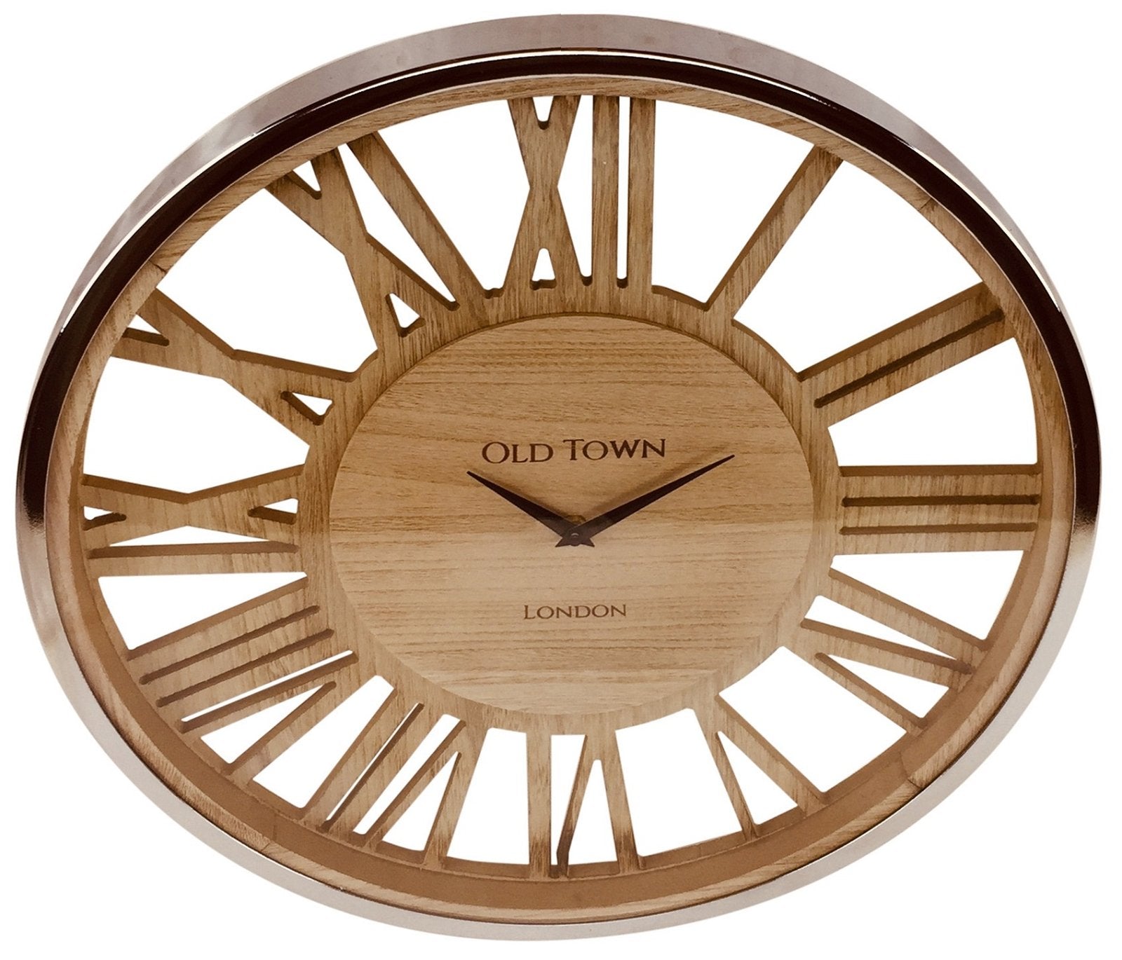 View Wooden Clock With Glass Cover 48cm information