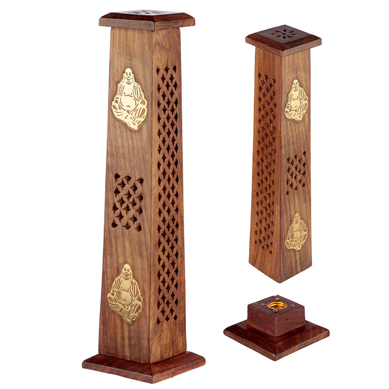 View Decorative Buddha Sheesham Wood Incense Burner Tower information