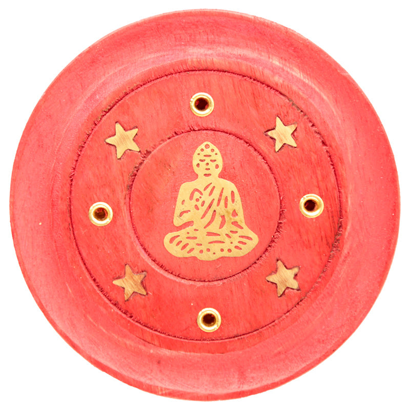 View Decorative Round Buddha Wooden Red Incense Burner Ash Catcher information