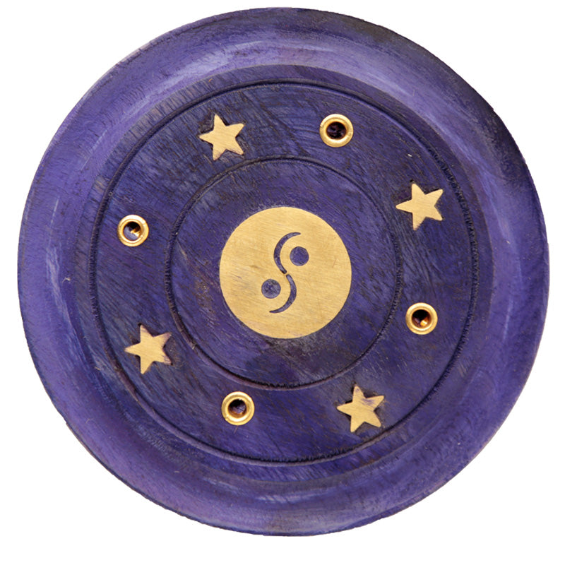 View Decorative Yin Yang Wooden Purple Incense Burner Ash Catcher information