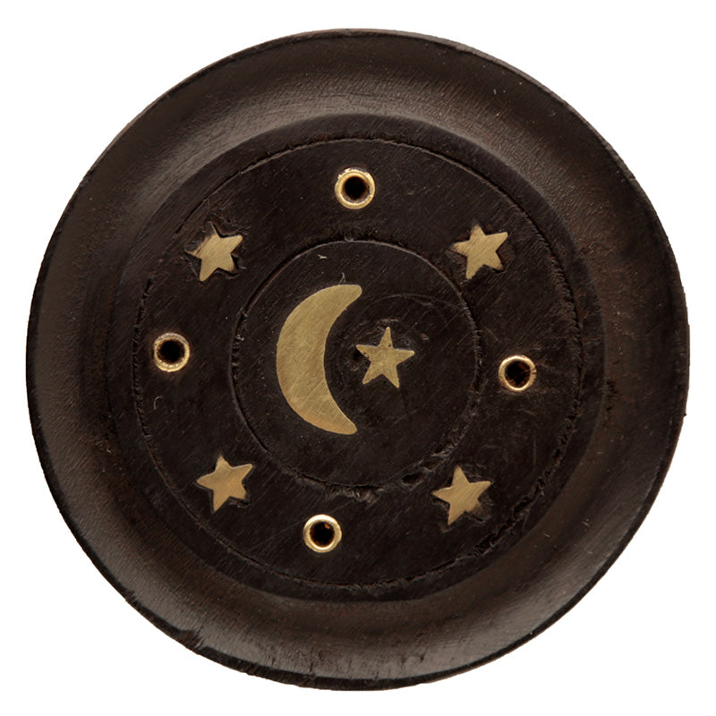 View Decorative Moon Stars Wooden Black Incense Burner Ash Catcher information
