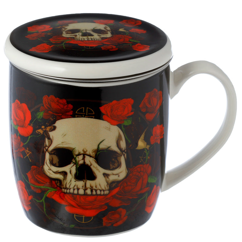 View Porcelain Mug Infuser Set Skulls and Roses information