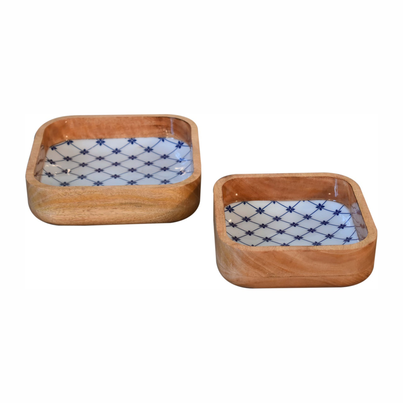 View Blue and White Square Bowl Set of 2 information