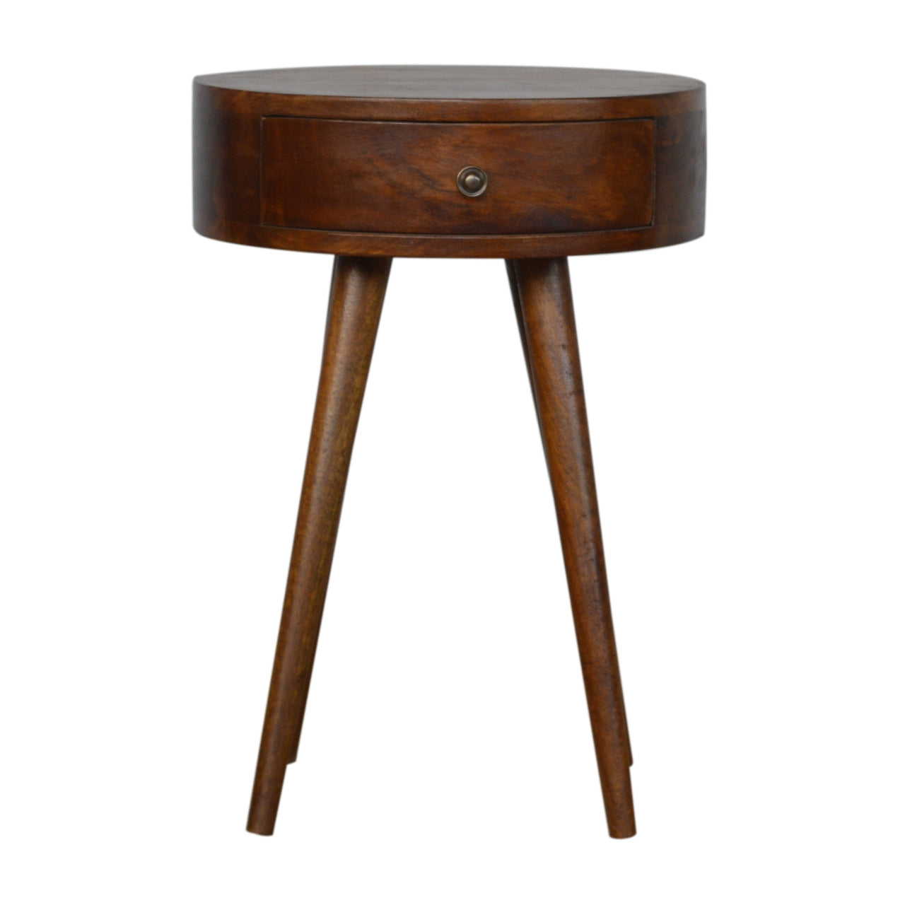View Nordic Chestnut Circular Shaped Bedside information