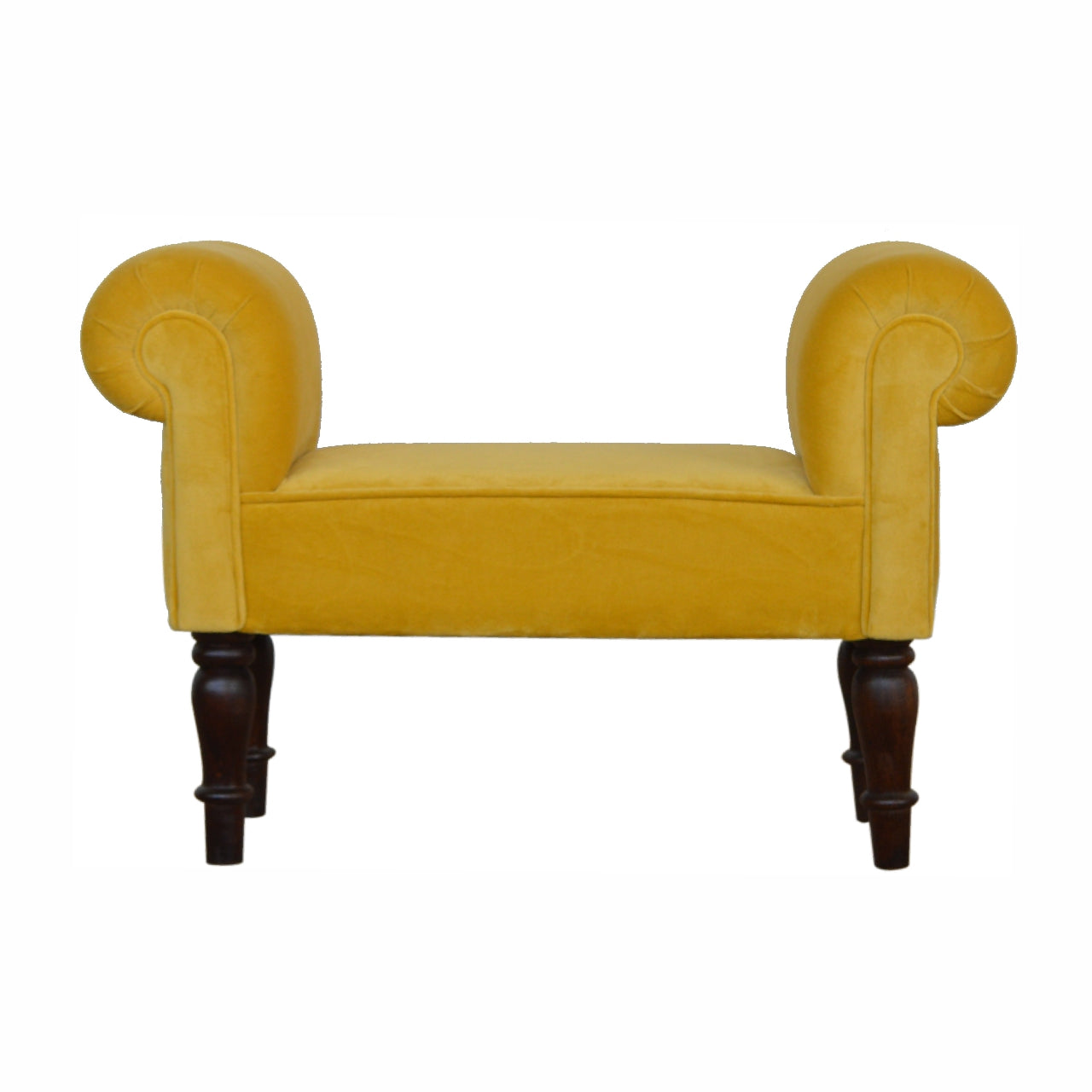 View Mini Mustard Velvet Bench information