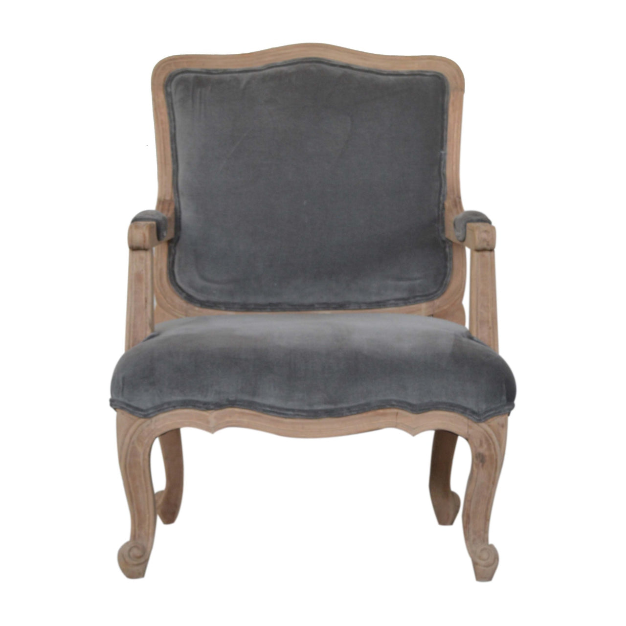 View Grey Velvet French Style Chair information