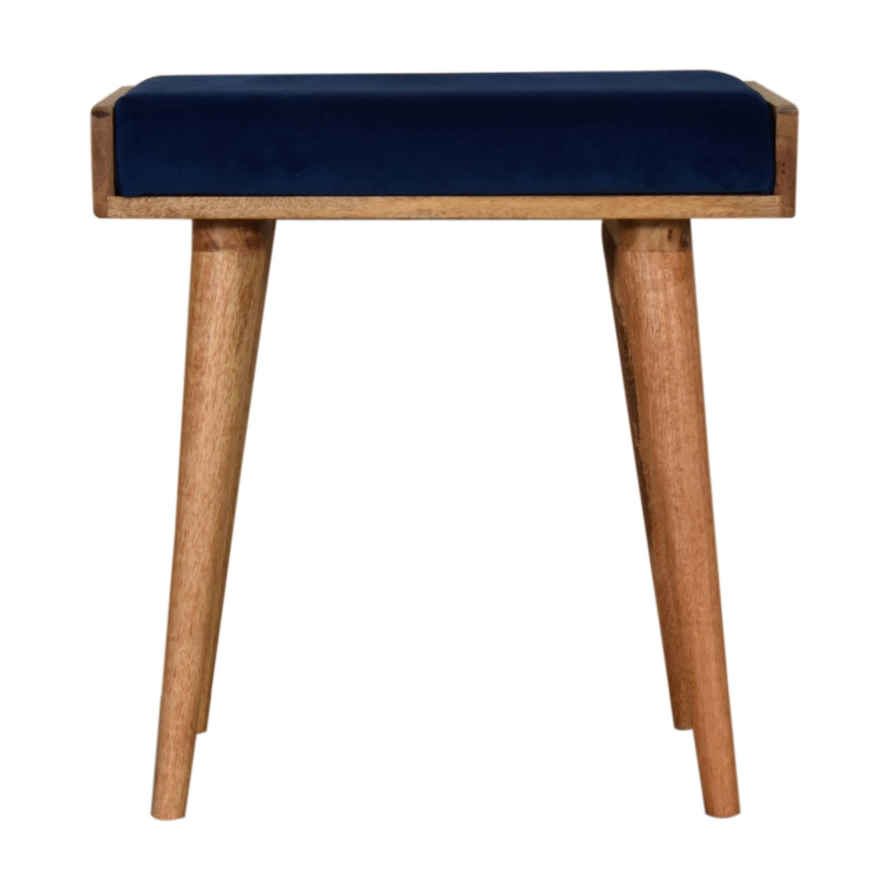 View Royal Blue Velvet Tray Style Footstool information