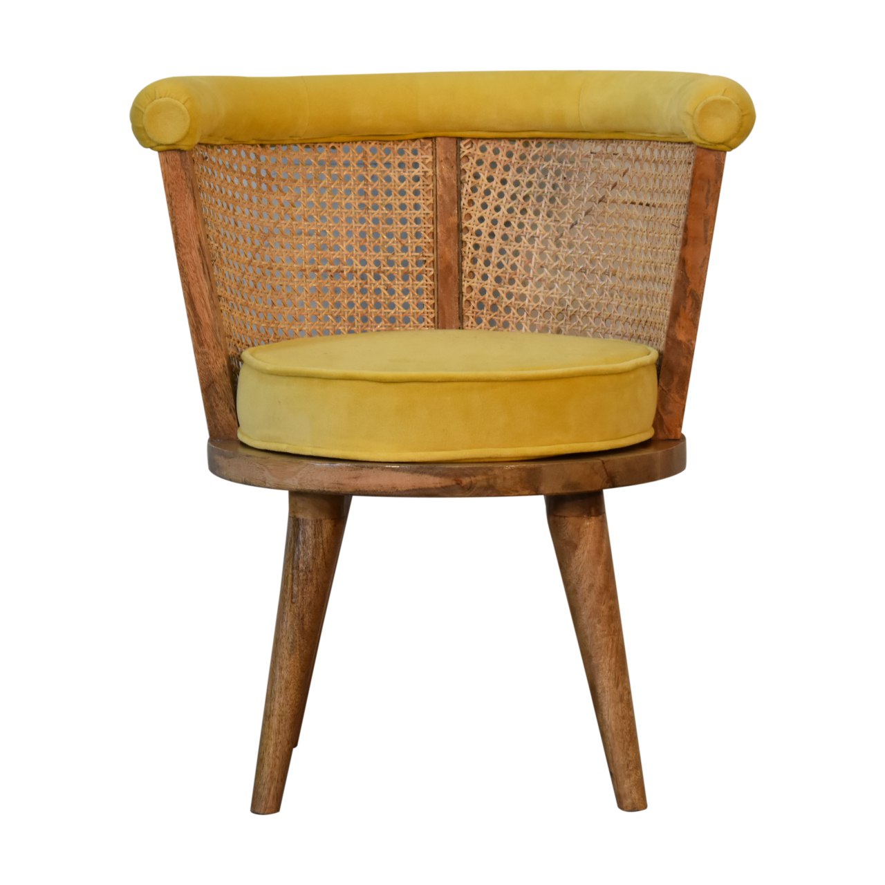 View Larissa Mustard Cotton Velvet Nordic Chair information