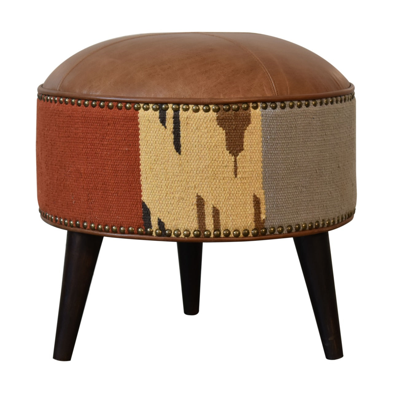 View Durrie Leather Mixed Footstool information