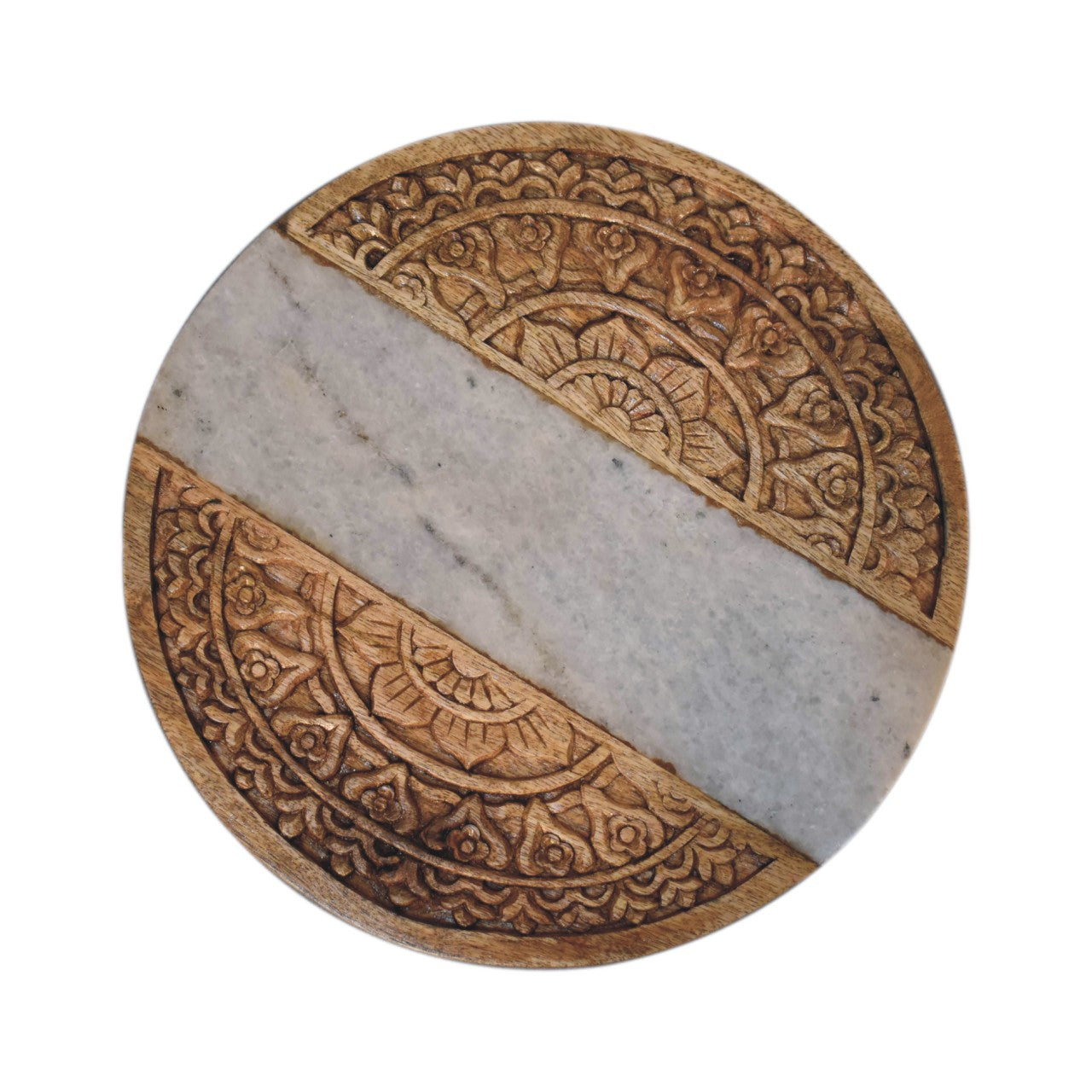 View Round Marble and Carved Wood Chopping Board information