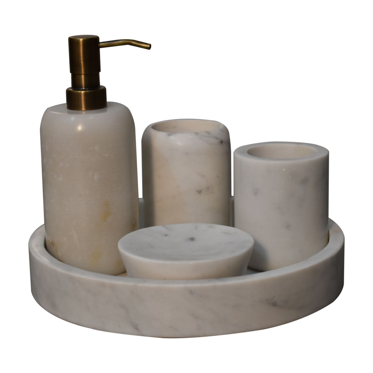 View White Marble Bathroom Set of 5 information