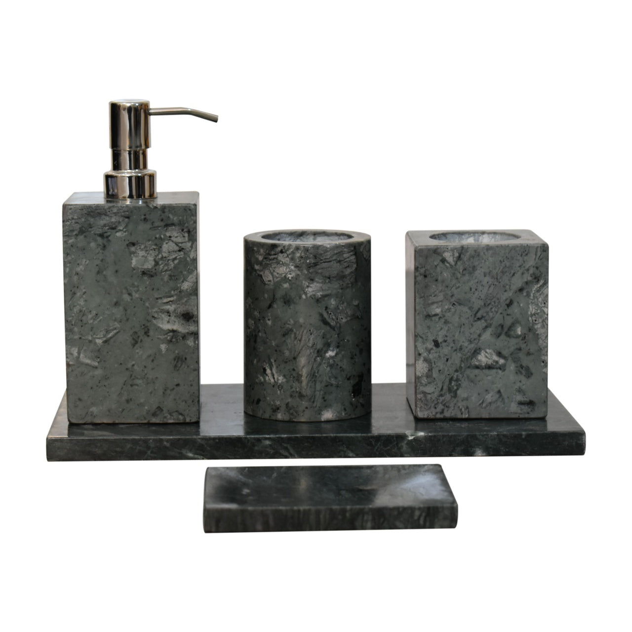 View Polished Green Marble Bathroom Set of 5 information