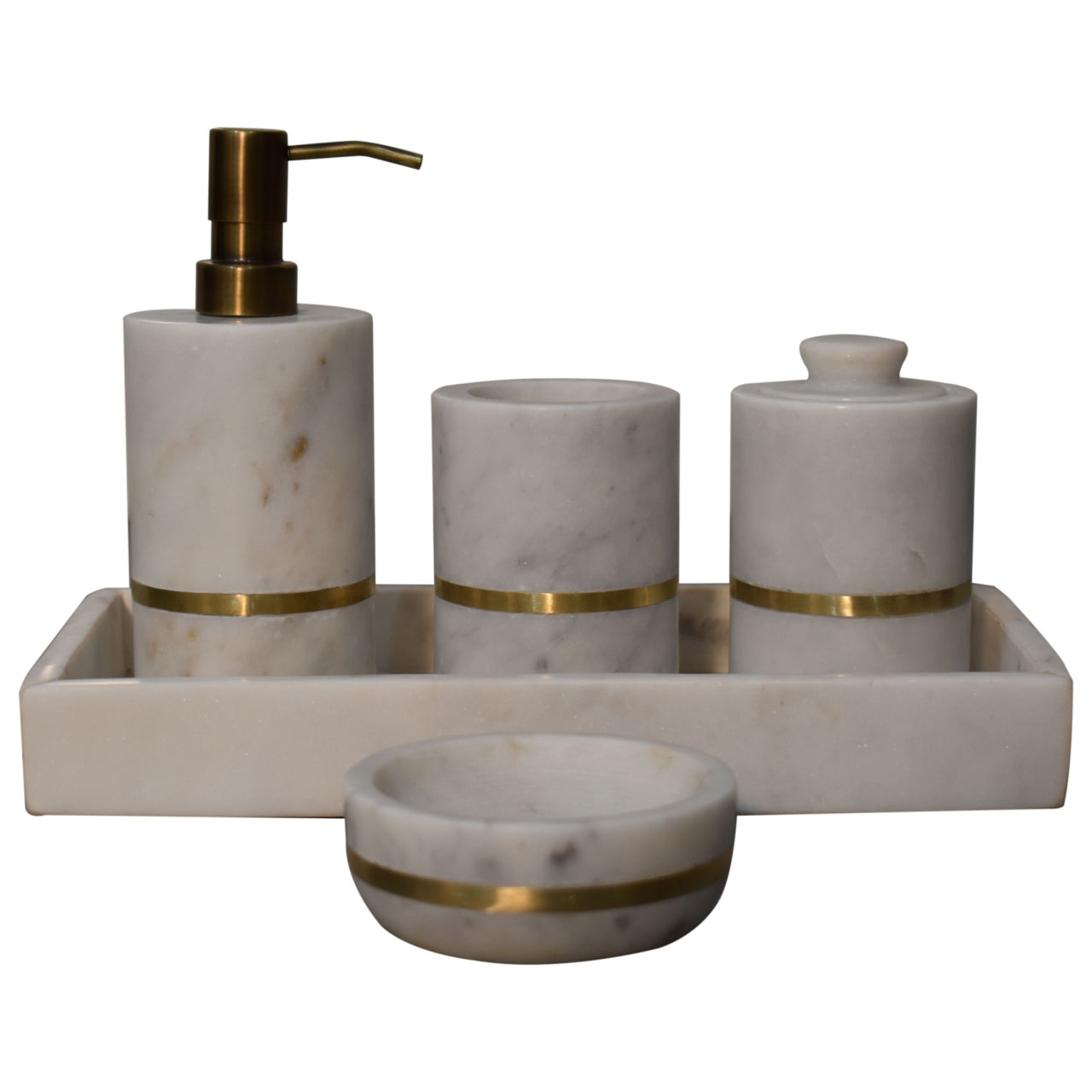 View Brass Inlay Bathroom Set of 5 information