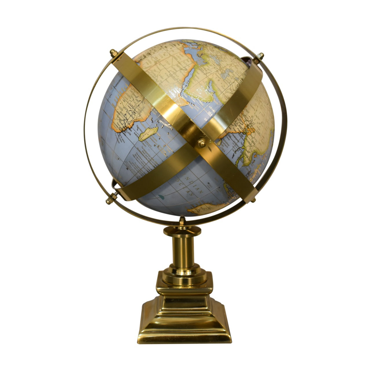 View Grey Globe with Gold Frame information