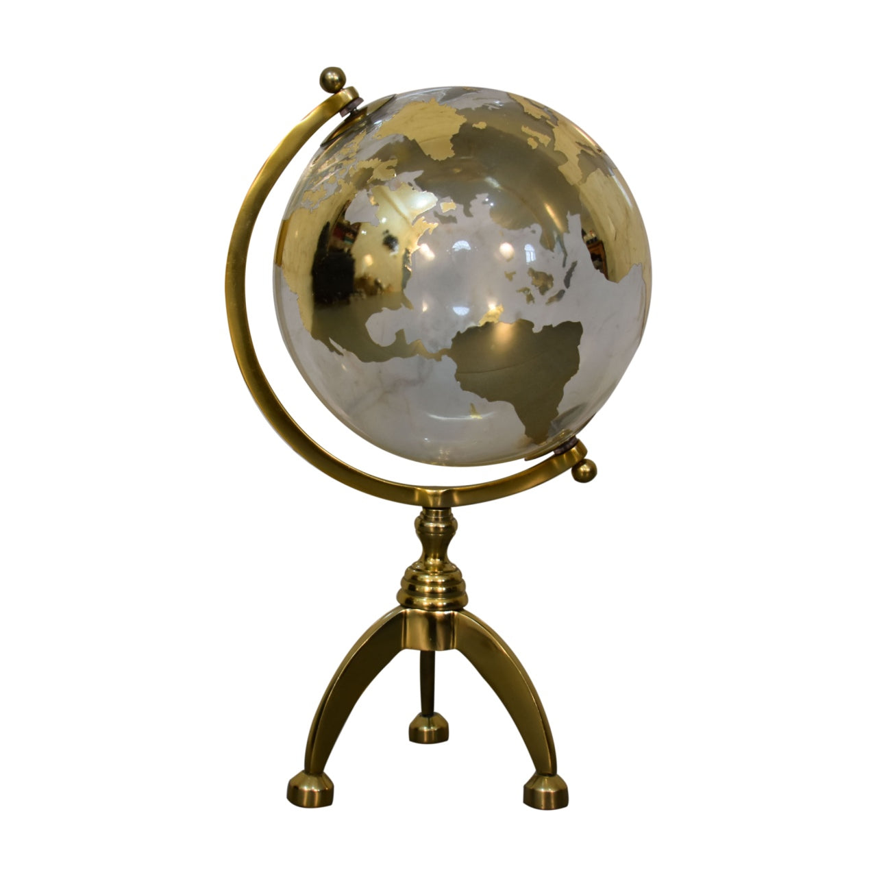 View White Globe with Gold Frame information