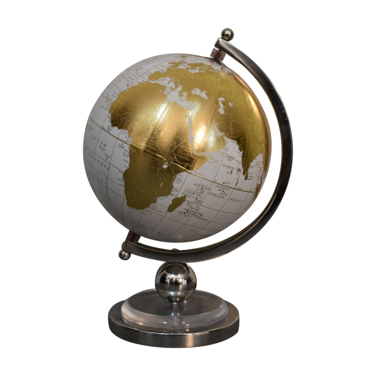 View White Globe with Chrome Frame information