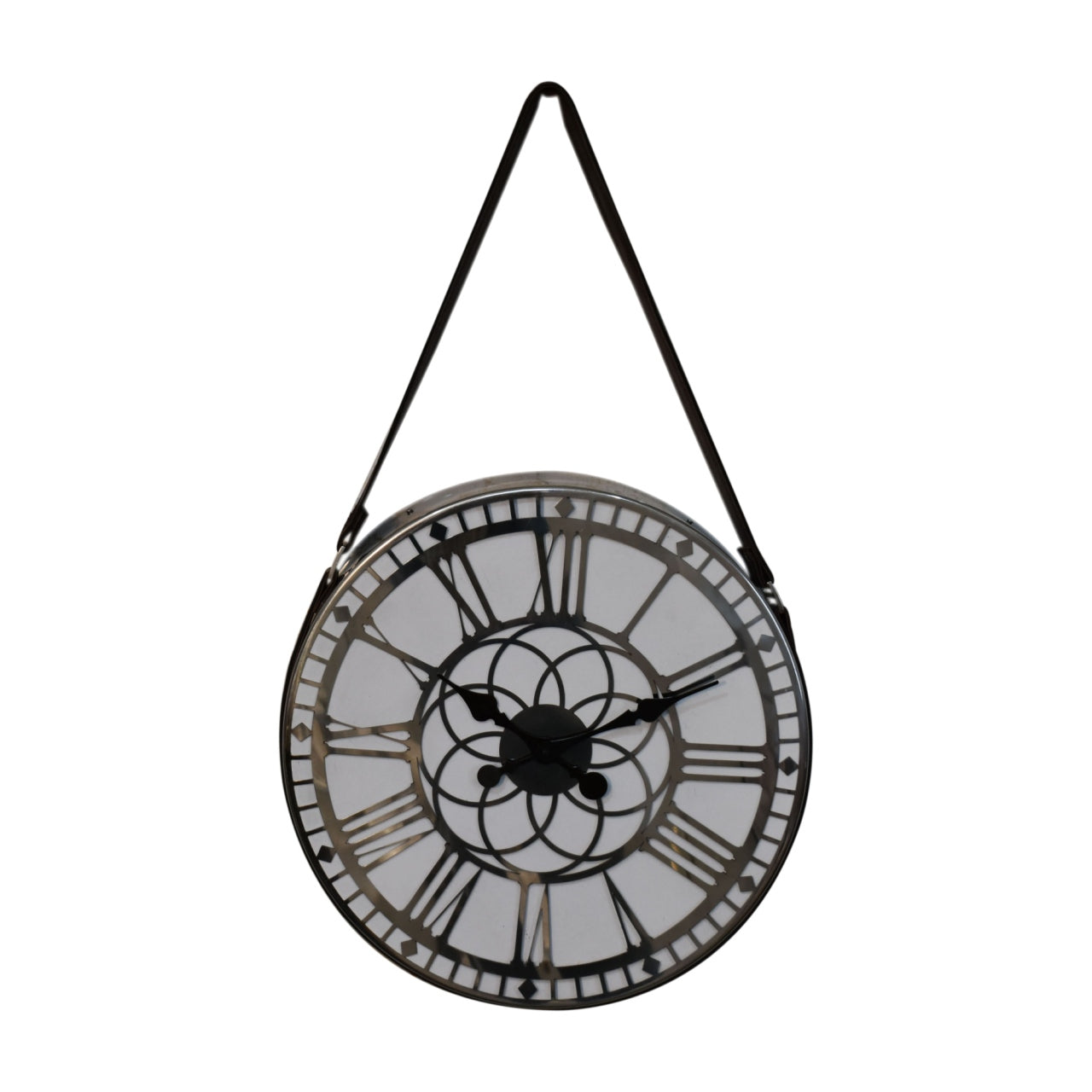 View IN1913 White and Chrome Hanging Wall Clock information