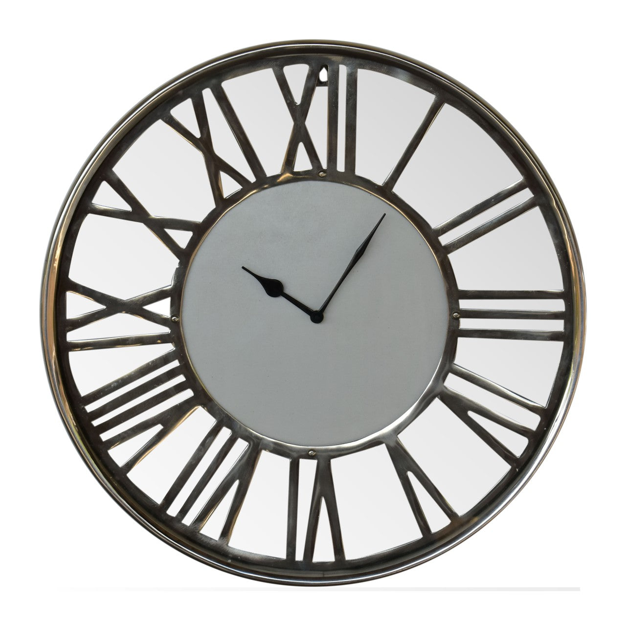 View White and Chrome Wall Clock information