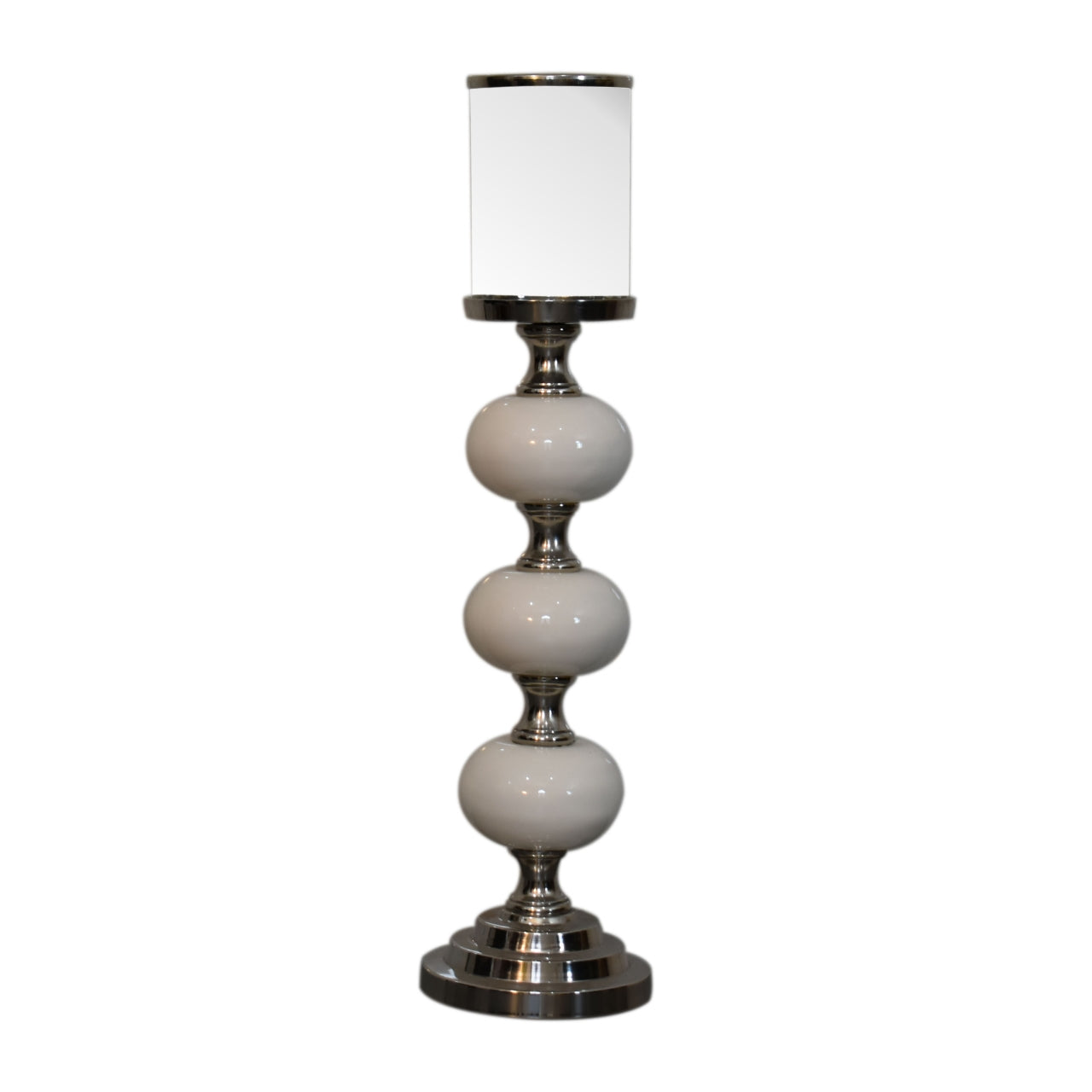 View Chrome Bubble Metal Candle Holder Set information