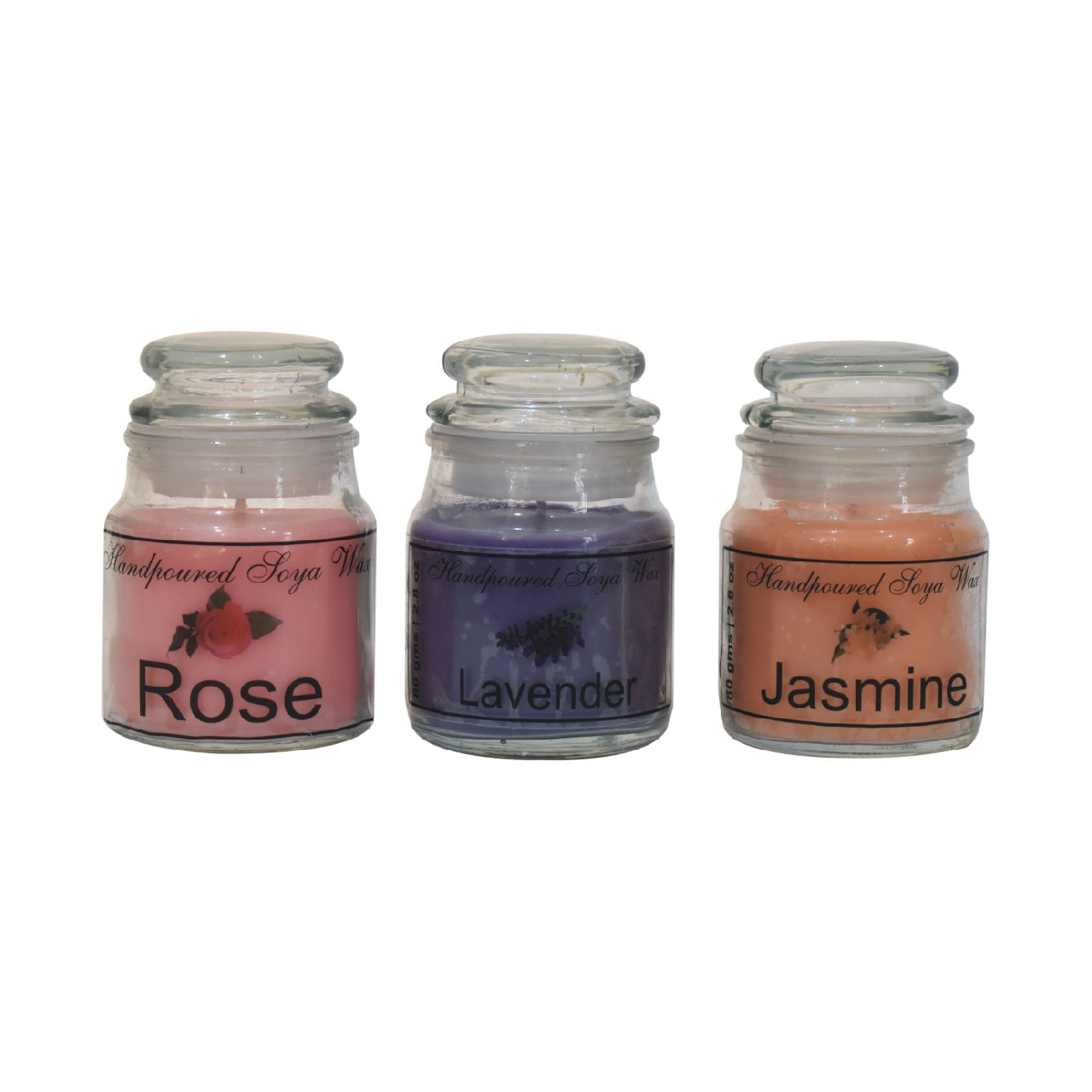 View Hourglass Candle Set of 3 Rose Lavender Jasmine information