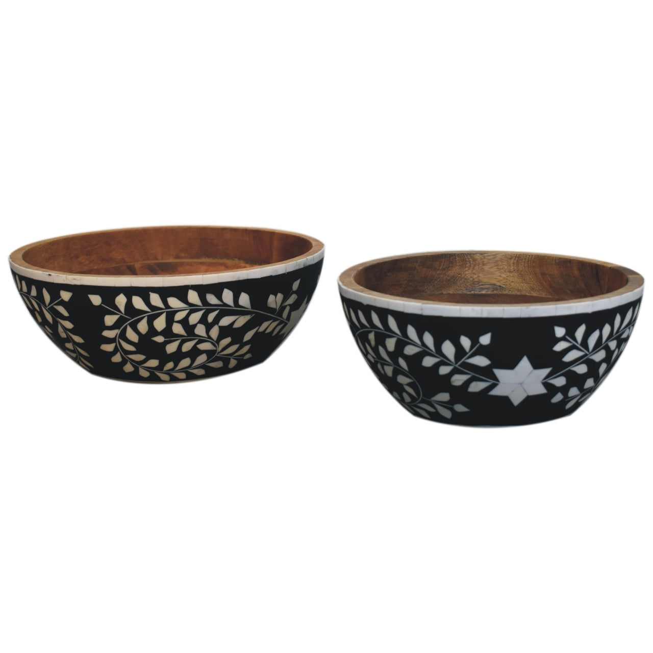View Floral Bowl with Resin Inlay in Mango Wood Set of 2 information