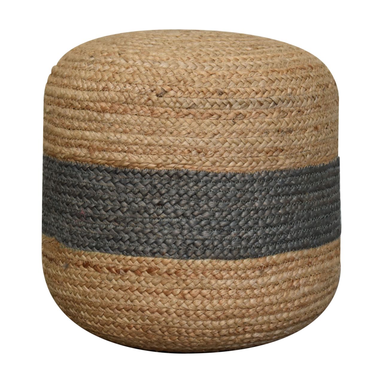 View Jute Pouffe with Green Band information