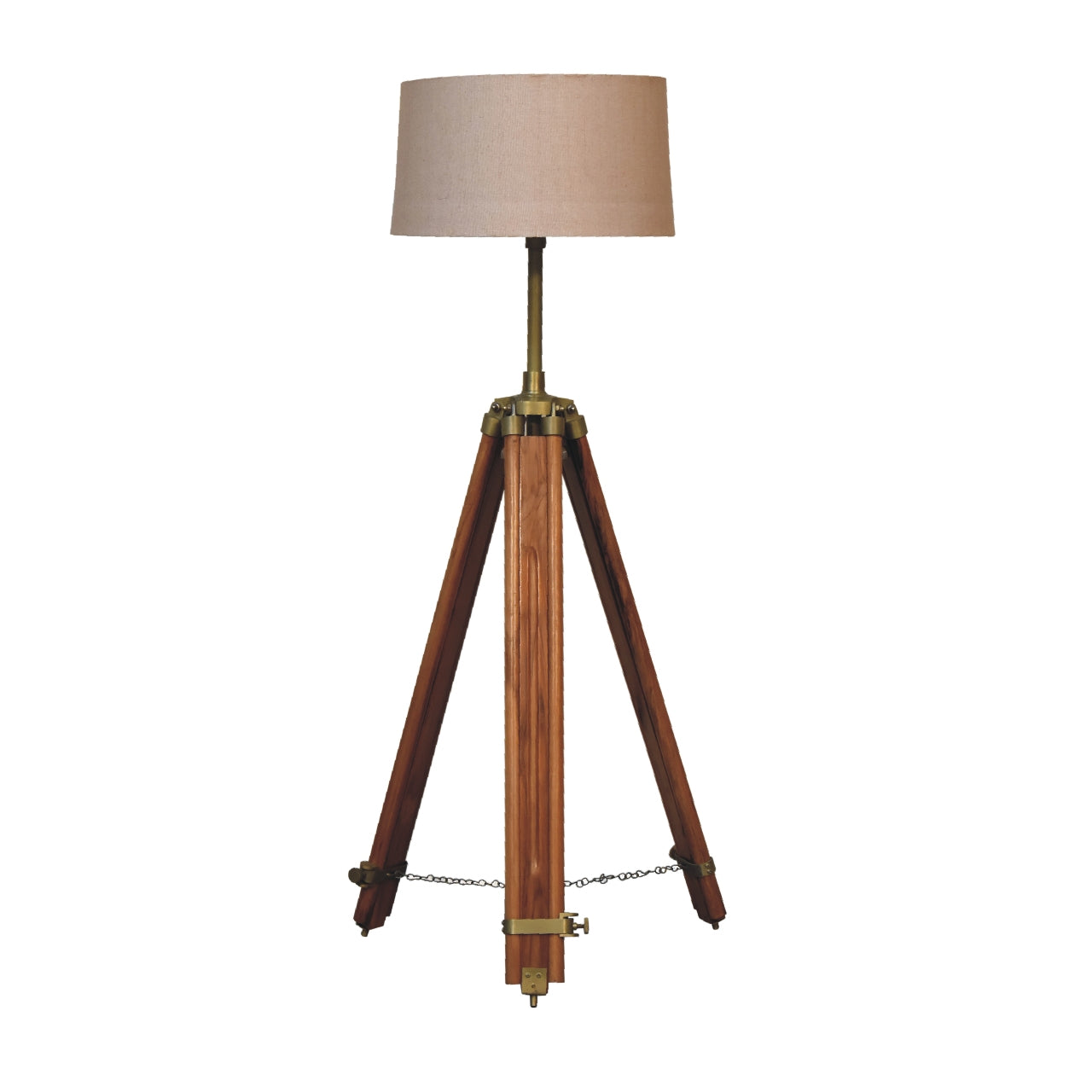 View Brass Plated and Wooden Teak Floor Lamp information