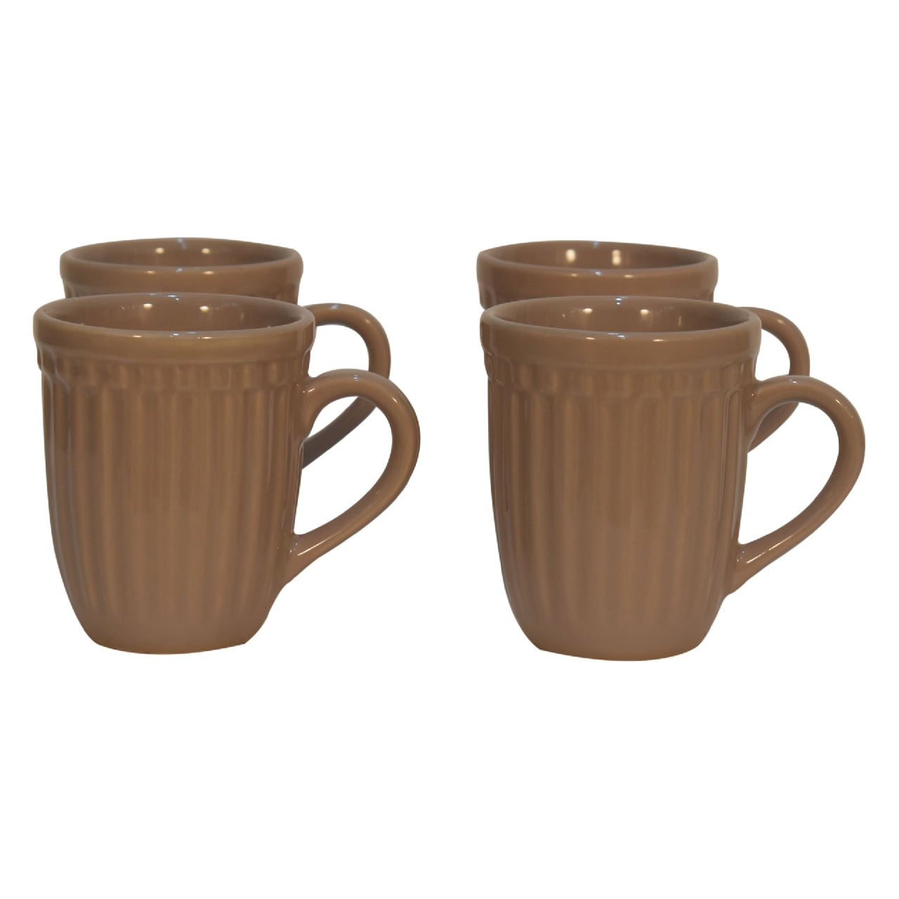 View Beige Ribbed Mug Set of 4 information