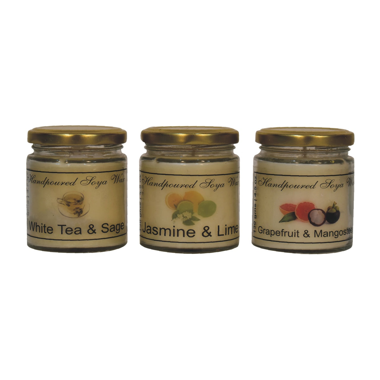 View Candle Gift Set of 3 White Tea Sage Jasmine Lime Grapefuit Mangosteen information