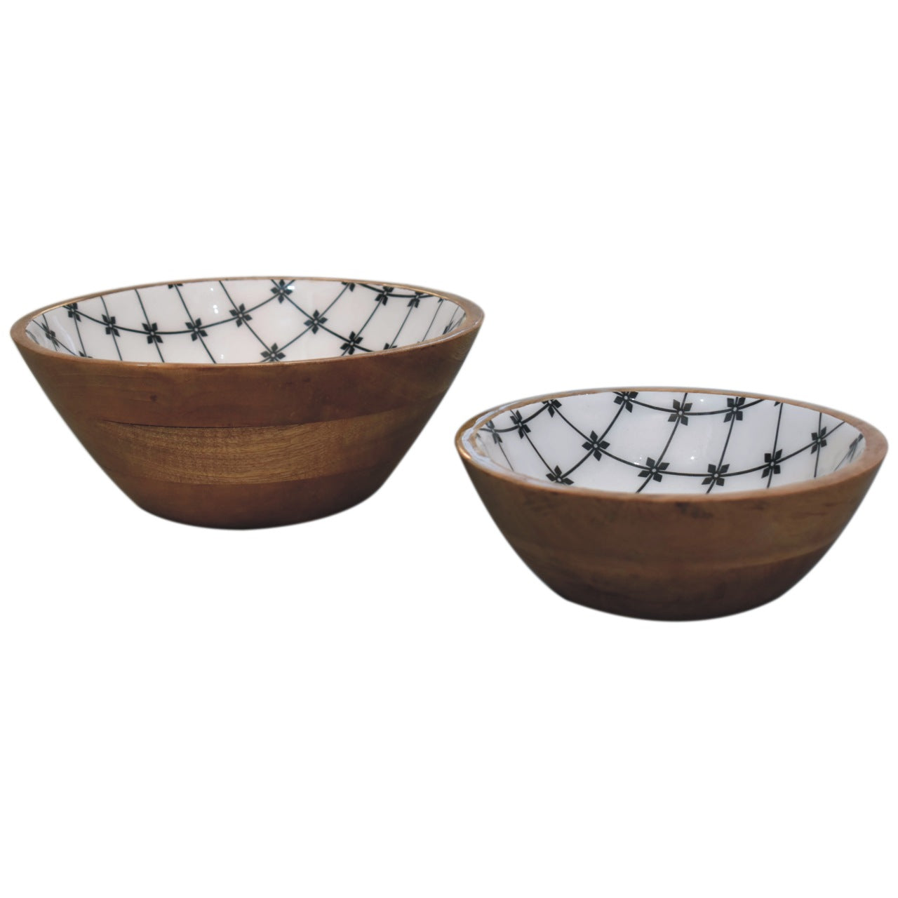 View Lacquered Black Flower Bowl Set of 2 information