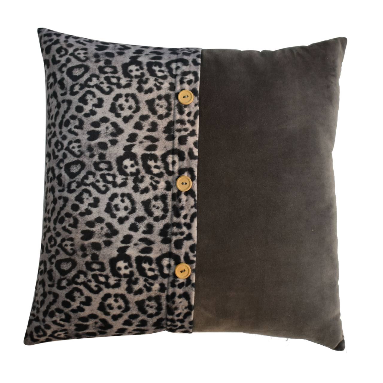View Quinn Cushion Set of 2 White Leopard Grey Velvet information