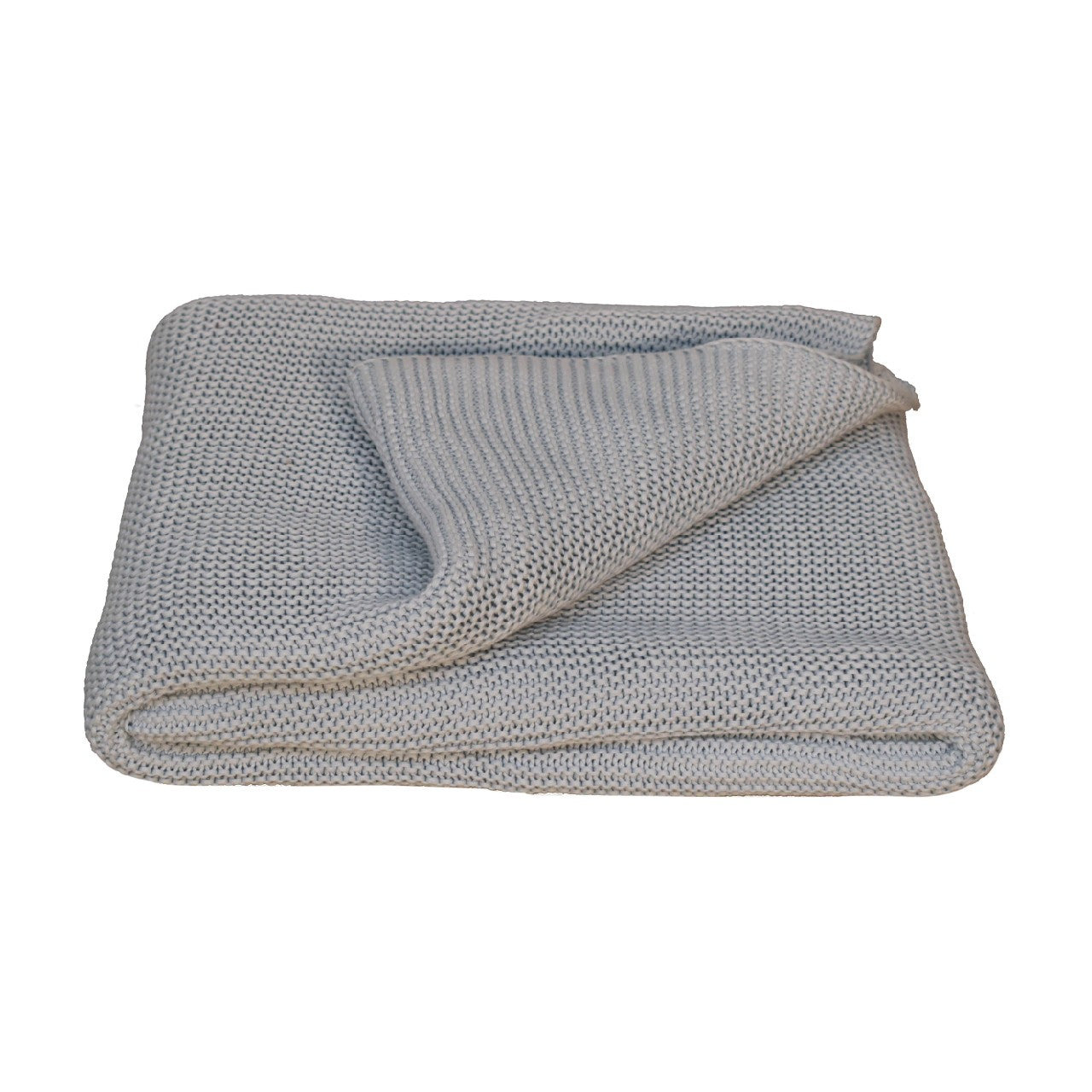 View Double Bed Size Light Blue Knitted Throw information