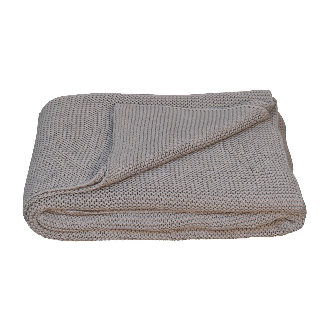 View Grey Knitted Throw Double Bed Size information