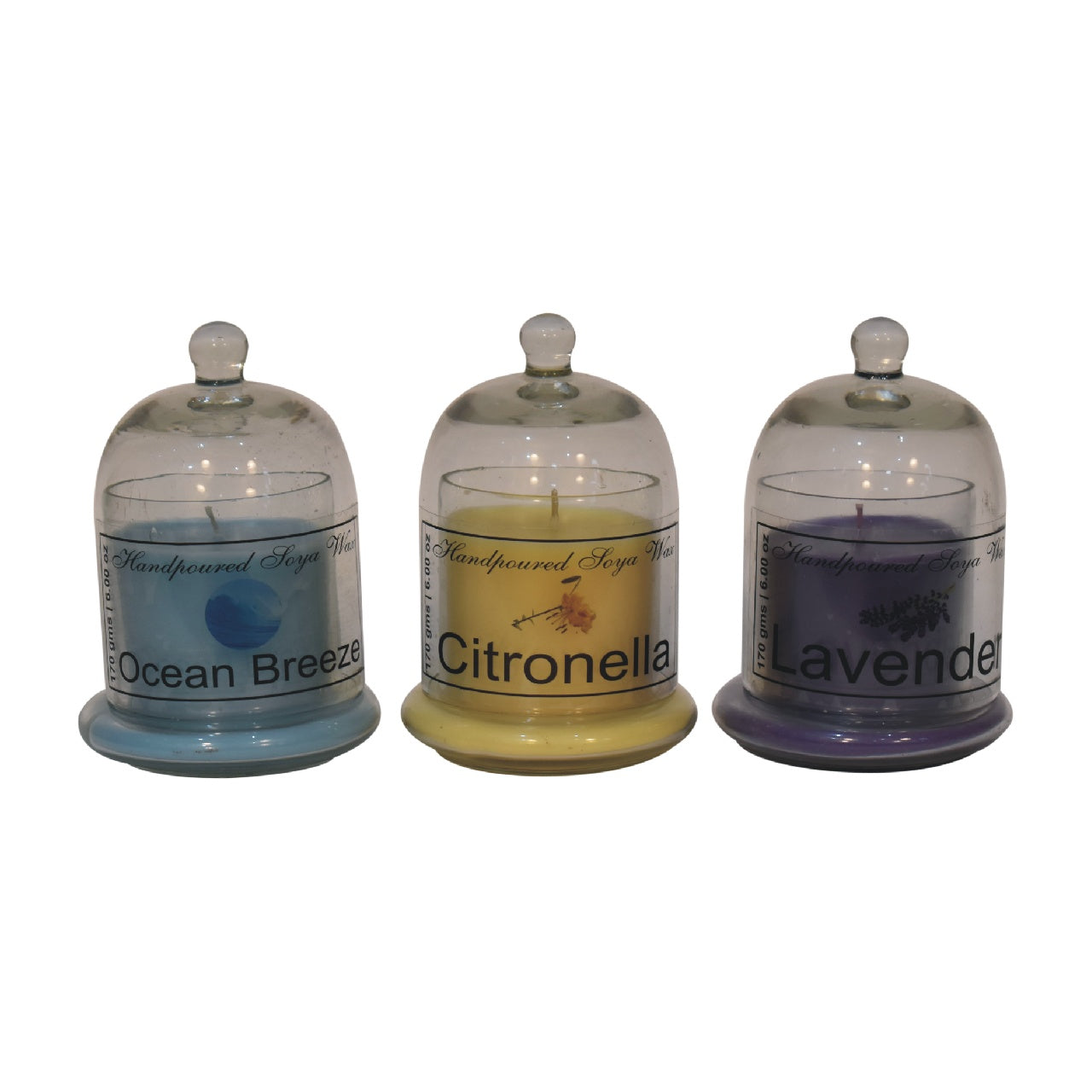 View Bell Jar Candle Set of 3 Citronella Lavender Summer Tides information