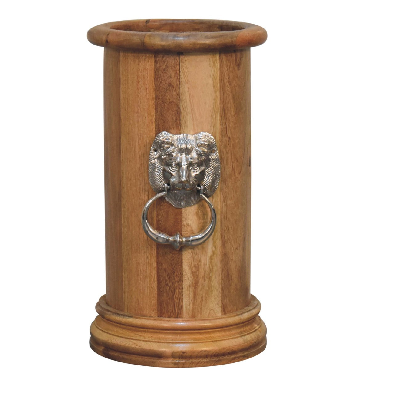 View Solid Wood Round Umbrella Stand with Knocker information