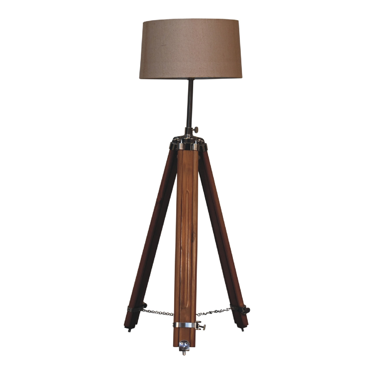 View Chrome Plated and Wooden Teak Floor Lamp information
